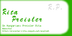 rita preisler business card